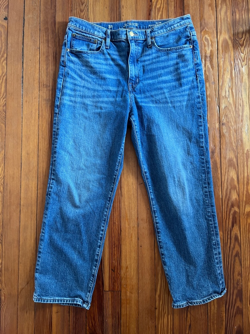 J.Crew Size 31 Slim Boyfriend Jean Medium Indigo Preppy Classic Gently Used